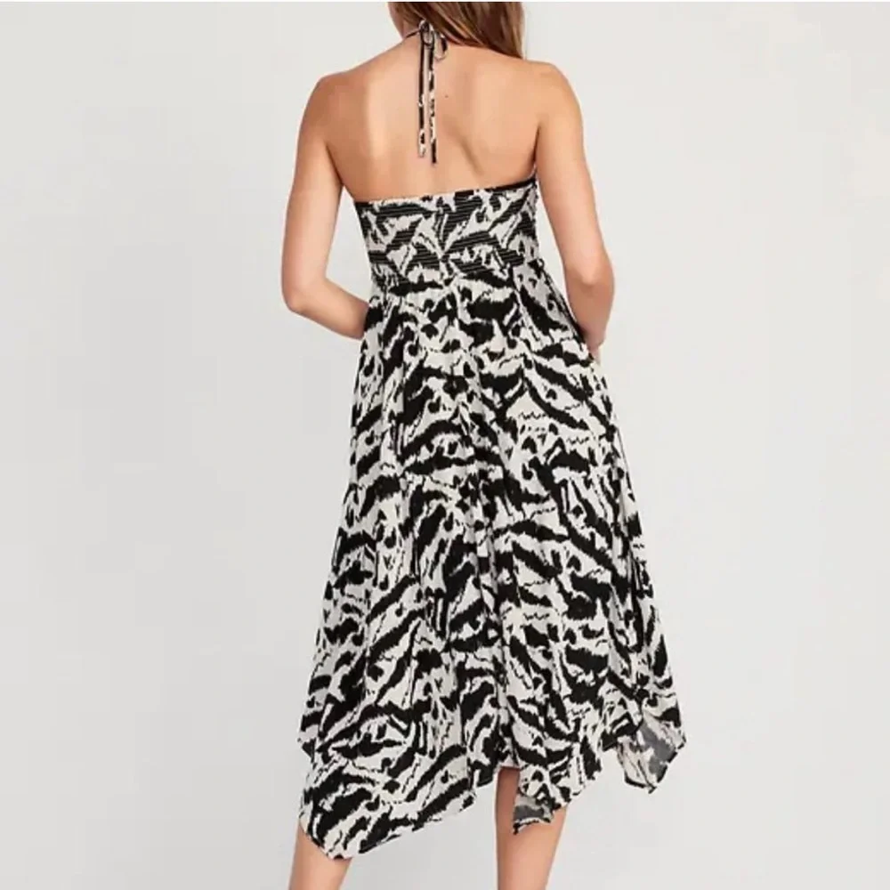 Old Navy Black and White High Low Halter Dress XL - Picture 2 of 6
